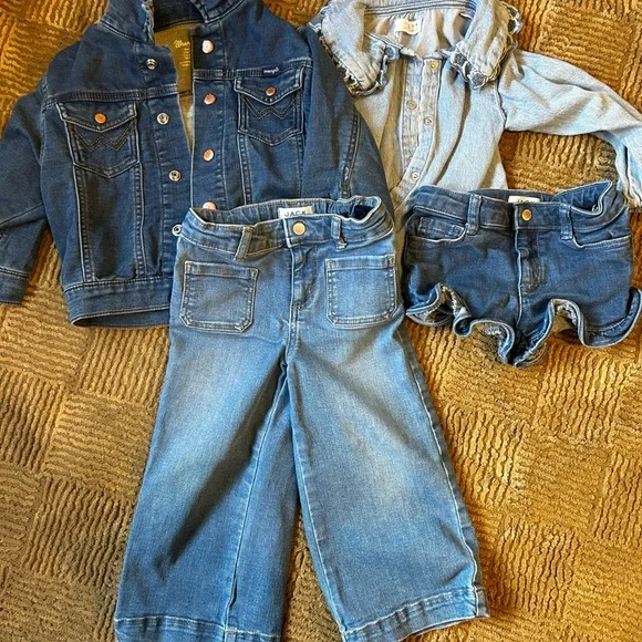 Girls denim bundle - Zara, wrangler, Janie and Jack - 3T - Picture 1 of 9